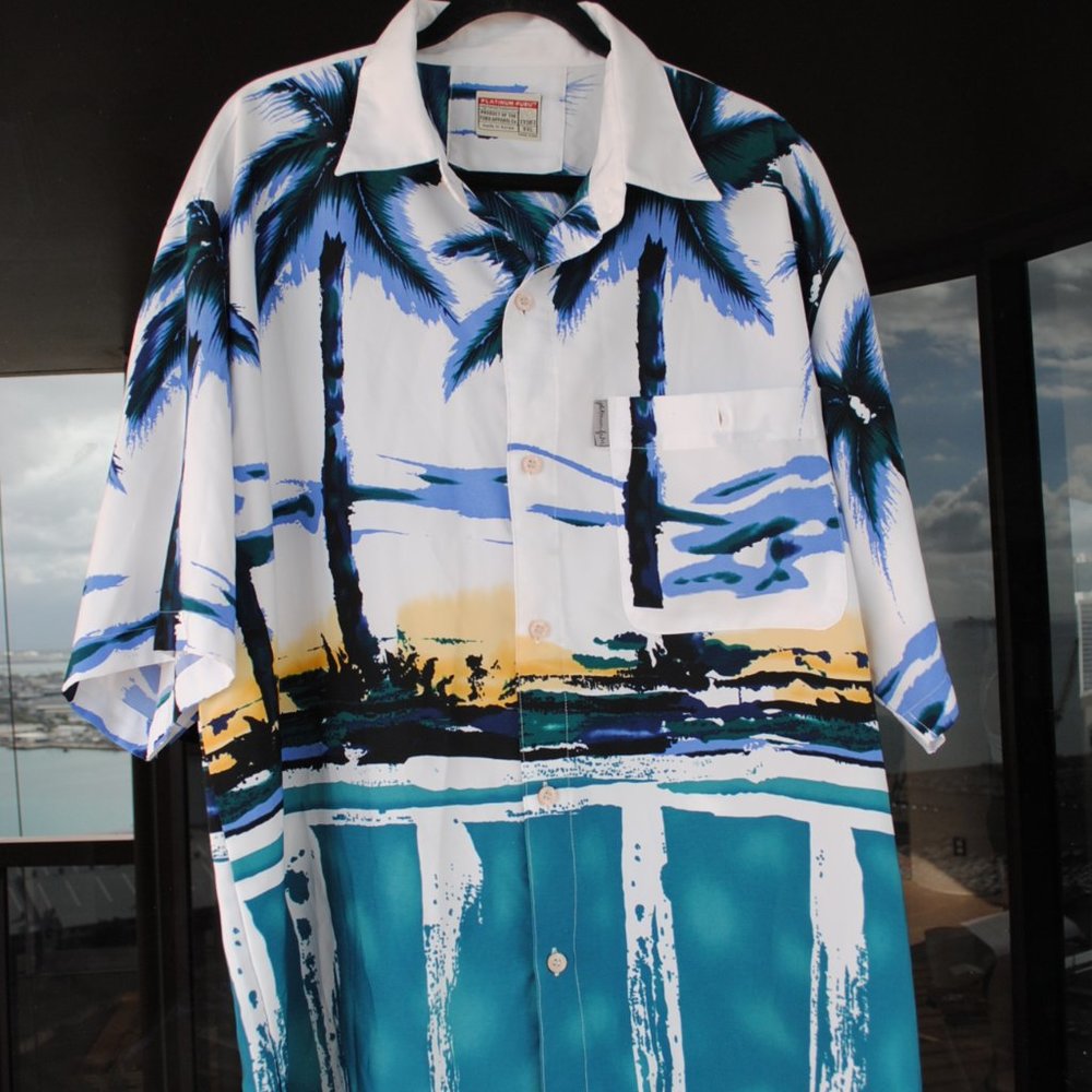 Platinum Fubu Shirt XXL 19107 Palm Tree Design